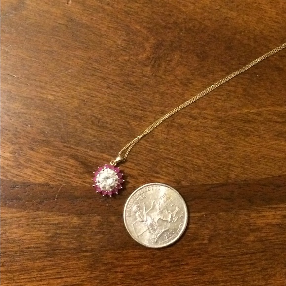 14k gold and moissanite necklace new - Picture 2 of 6